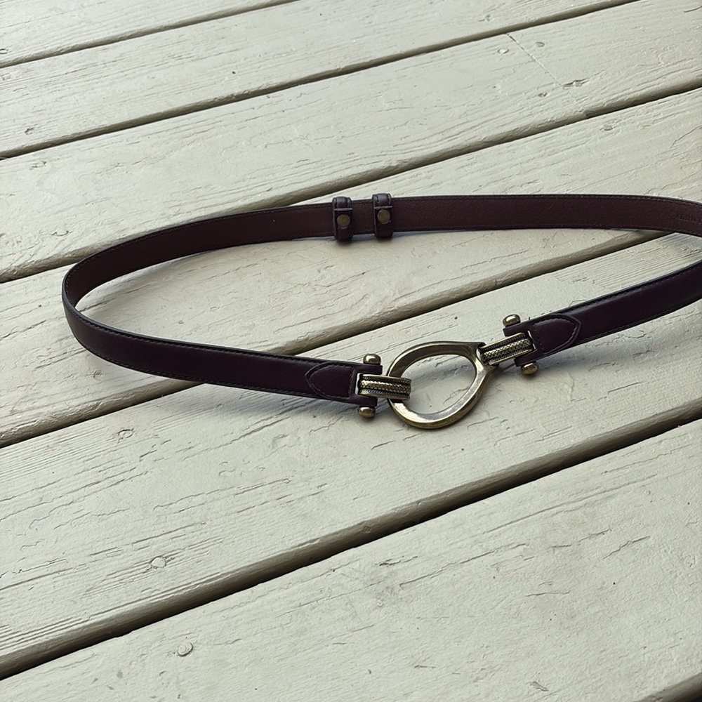 NWOT Elegant Brown 1” Width Leather Belt, Size: M/L (fits up to 40” waist)